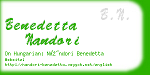 benedetta nandori business card